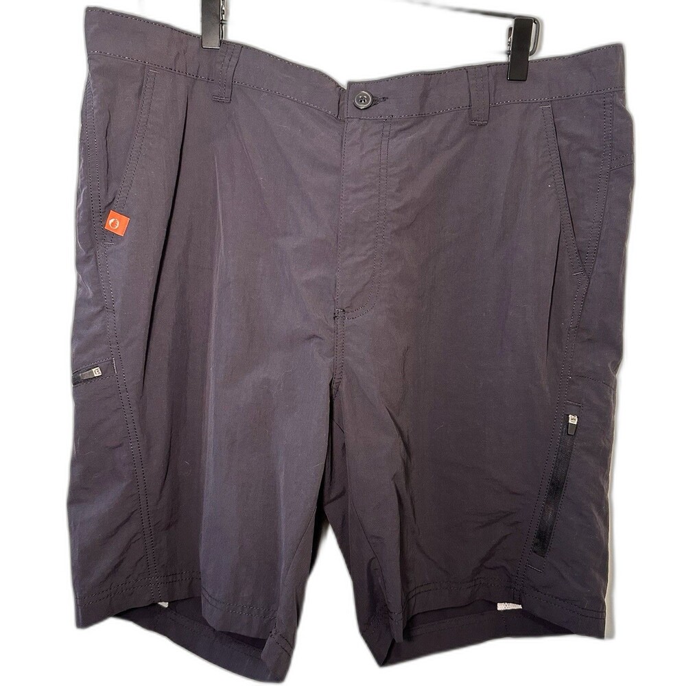 American Outdoorsman Men’s XL Nylon Hiking Shorts Gray Zipper Pockets